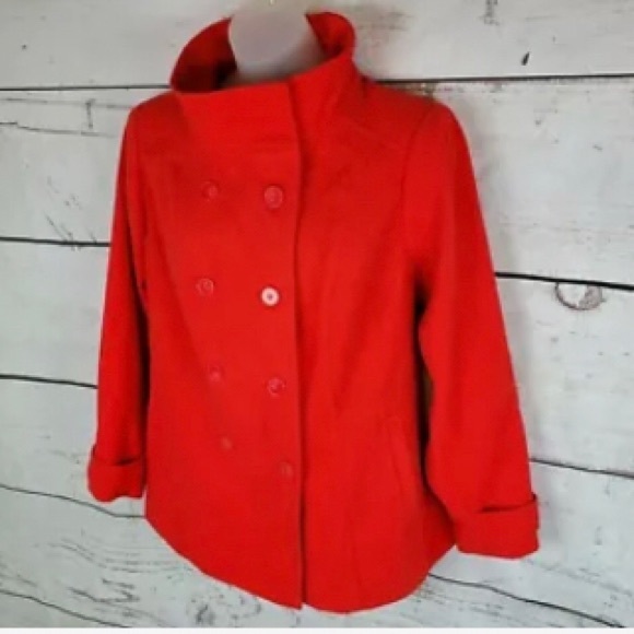 torrid Jackets & Blazers - Torrid Size 3 Red Orange Pea Coat SZ 3